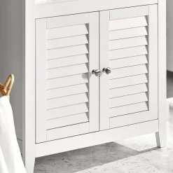 Armoire De Salle De Bains|Meuble De Salle De Bains Faible Profondeur|Sobuy Meuble Bas de Salle de Bain Buffet Commode Armoire de Rangement, BZR13-W,