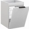 Armoire De Salle De Bains|Furnidea Meuble bas de salle de bain avec panier à linge ADEL BLANC40 cm