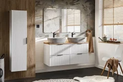 Armoire De Salle De Bains|Furnidea Meuble bas de salle de bain avec panier à linge ADEL BLANC40 cm