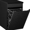 Furnidea Meuble bas de salle de bain avec panier à linge et plan NOVA NOIR 40 cm