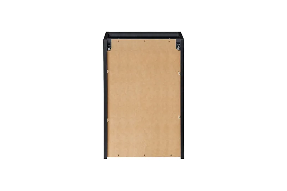 Furnidea Meuble bas de salle de bain avec panier à linge et plan NOVA NOIR 40 cm