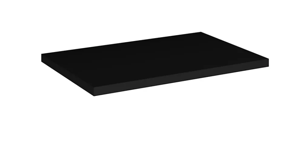 Furnidea Meuble bas de salle de bain avec panier à linge et plan NOVA NOIR 40 cm