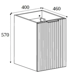 Armoire De Salle De Bains|Furnidea Meuble bas de salle de bain à suspendre avec une porte FLOW CACHEMIRE 40 cm