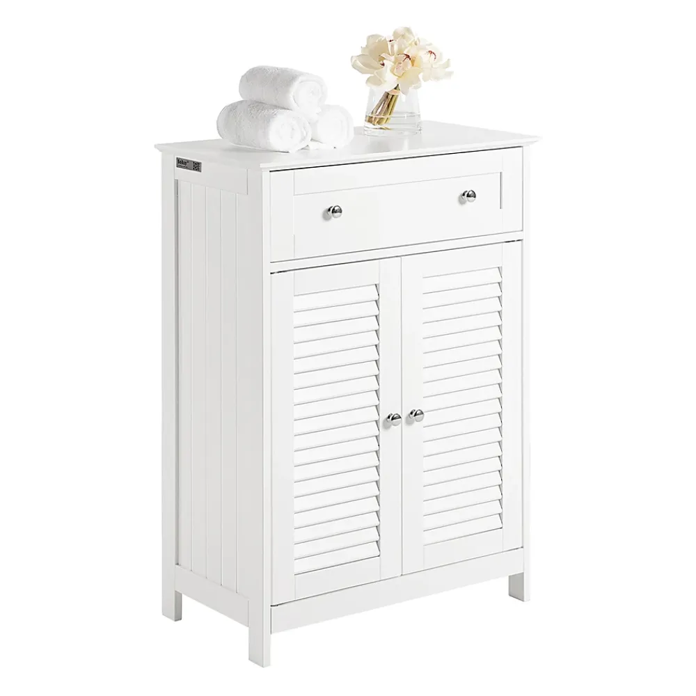 Meuble De Salle De Bains Faible Profondeur|Etagère Salle De Bains|Sobuy Meuble Bas de Salle de Bain Armoire Toilette Buffet Commode, FRG238-W,