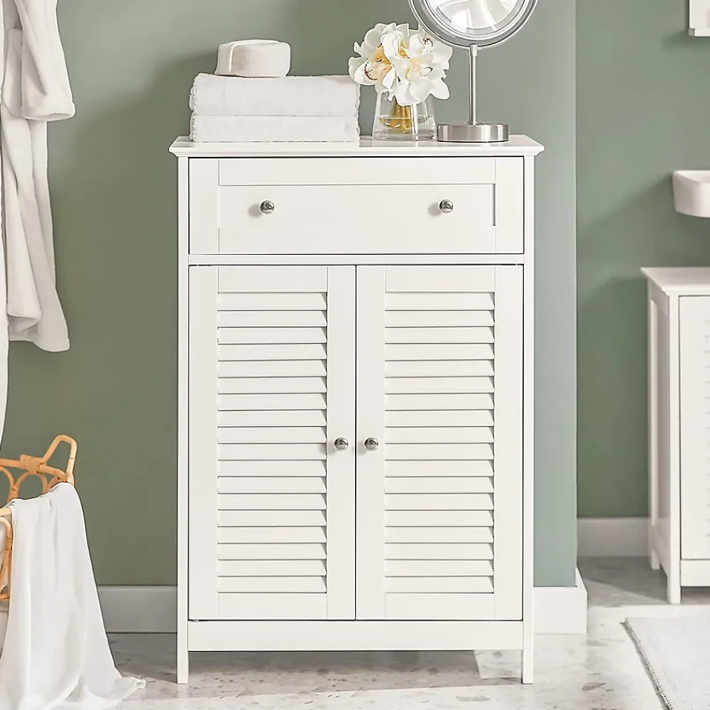 Meuble De Salle De Bains Faible Profondeur|Etagère Salle De Bains|Sobuy Meuble Bas de Salle de Bain Armoire Toilette Buffet Commode, FRG238-W,