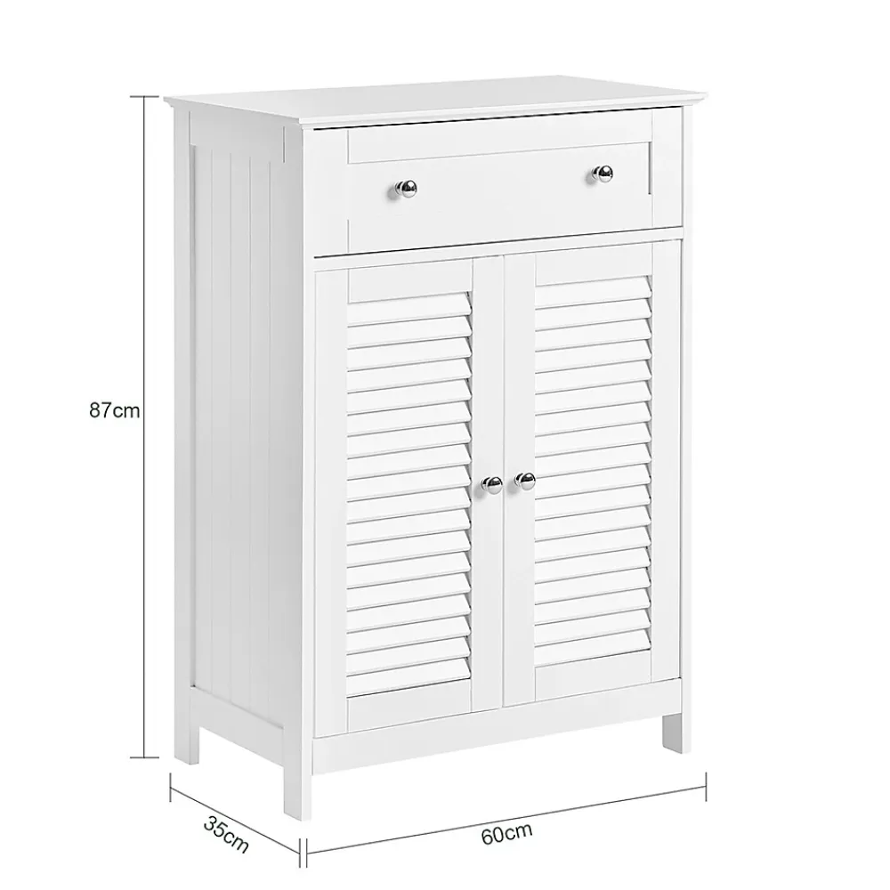 Meuble De Salle De Bains Faible Profondeur|Etagère Salle De Bains|Sobuy Meuble Bas de Salle de Bain Armoire Toilette Buffet Commode, FRG238-W,