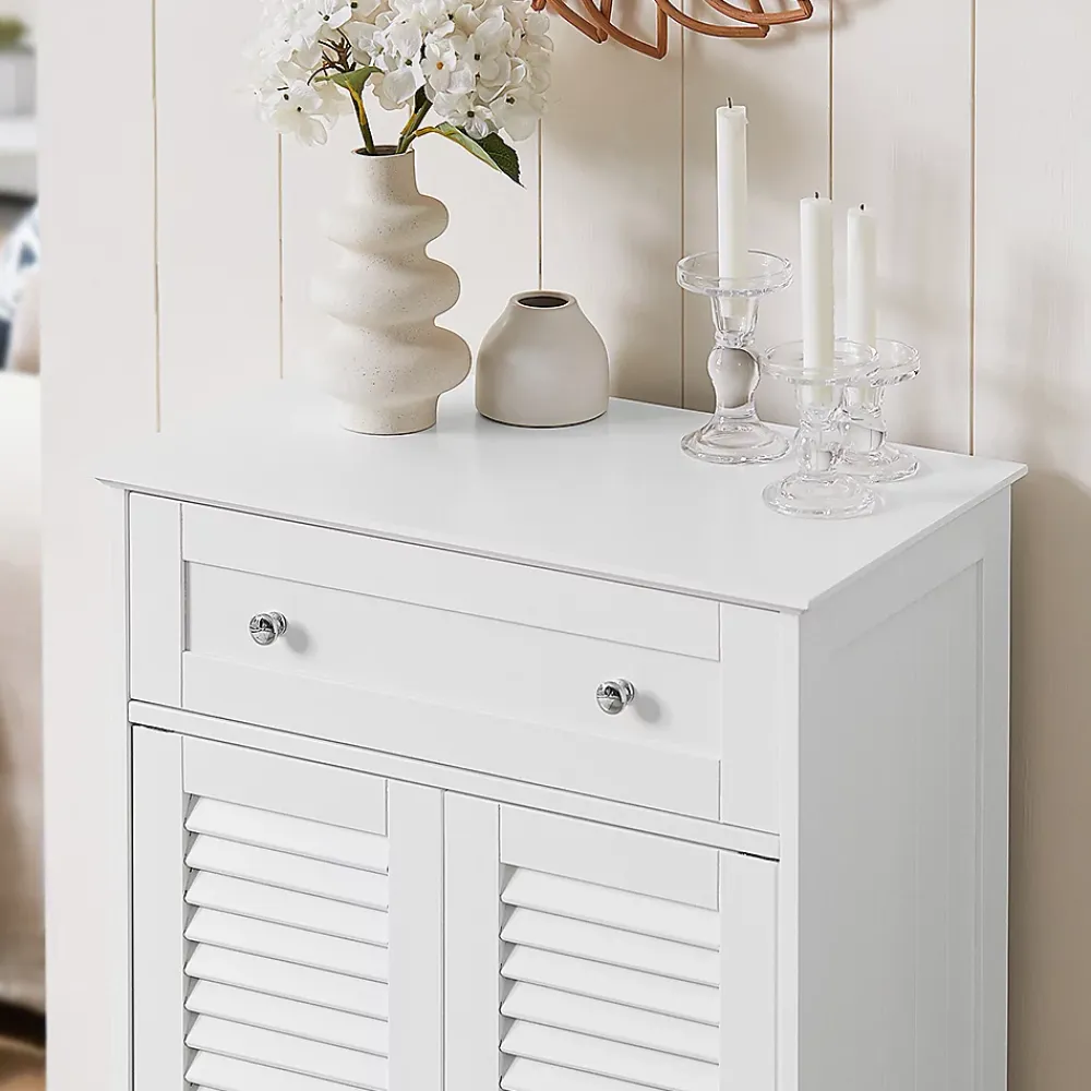 Meuble De Salle De Bains Faible Profondeur|Etagère Salle De Bains|Sobuy Meuble Bas de Salle de Bain Armoire Toilette Buffet Commode, FRG238-W,