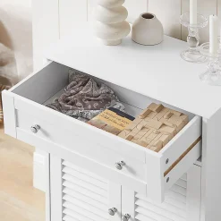 Meuble De Salle De Bains Faible Profondeur|Etagère Salle De Bains|Sobuy Meuble Bas de Salle de Bain Armoire Toilette Buffet Commode, FRG238-W,