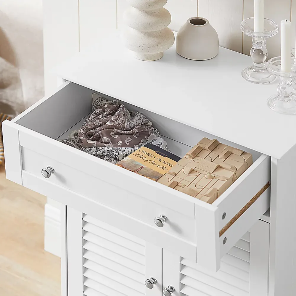 Meuble De Salle De Bains Faible Profondeur|Etagère Salle De Bains|Sobuy Meuble Bas de Salle de Bain Armoire Toilette Buffet Commode, FRG238-W,