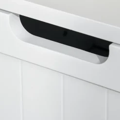 kleankin Meuble bas de salle de bain multi-rangements grande niche 2 tiroirs placard double porte avec étagère MDF blanc