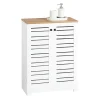 Sobuy Meuble Bas Placard de Rangement avec 2 Portes Persiennes, BZR41-W,