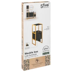 5Five Meuble bas sous lavabo Naturéo noir - Blanc-