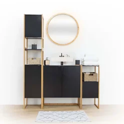 5Five Meuble bas sous lavabo Naturéo noir - Blanc-