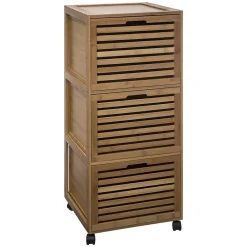 Etagère Salle De Bains|5Five Meuble colonne 3 tiroirs Bambou Sicela -