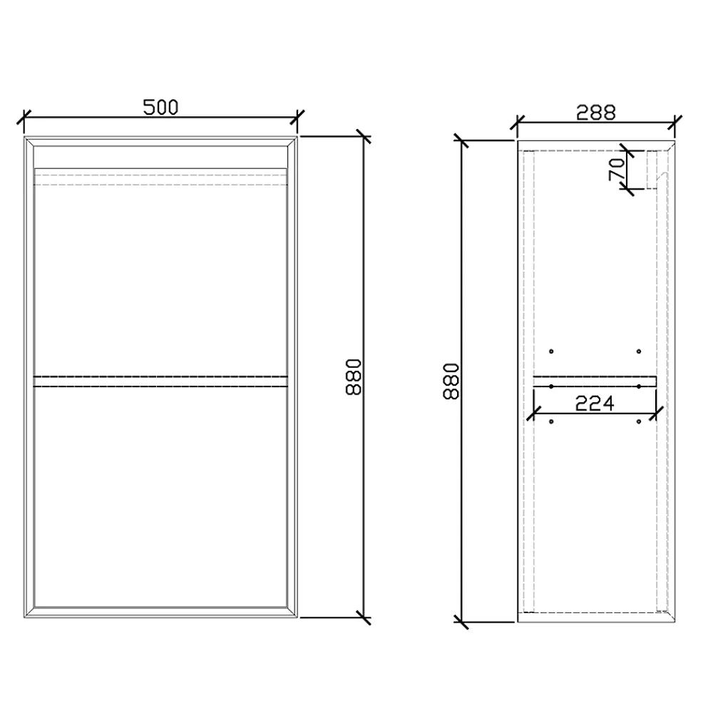 Bernstein Meuble Colonne Armoire à droite 50x28,8x88cm Chêne + 1 amoire à droite - FIONA