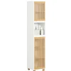 Sobuy Meuble Colonne Armoire de Salle de Bain avec 2 portes, 1 compartiment, BZR127-W,