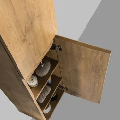 Colonne De Salle De Bains|Bernstein Meuble Colonne Armoire suspendue MDF Chêne 165x35x30cm, charnière à droite, Livrée assemblée - ALICE