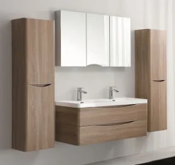 Colonne De Salle De Bains|Bernstein Meuble Colonne de rangement 40x150x30cm (LxHP) - SMILE - Colonne et latérale à gauche, Chêne blanchi