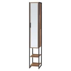 Colonne De Salle De Bains|[En.Casa] Meuble colonne de salle de bain Namsskogan 160 x 24 x 30 cm effet noyer noir en.casa