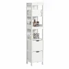 Sobuy Meuble Colonne de Salle de Bain Armoire Toilette haute, 4 étagère, FRG126-W,