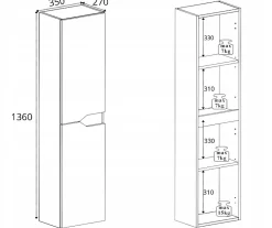 Colonne De Salle De Bains|Furnidea Meuble colonne de salle de bain suspendu MODERN noir 35 x 136 cm