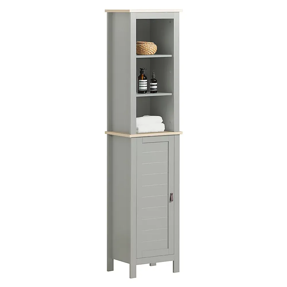 Meuble De Salle De Bains Faible Profondeur|Sobuy Meuble Colonne de Salle de Bain, Armoire Haute, BZR68-HG,