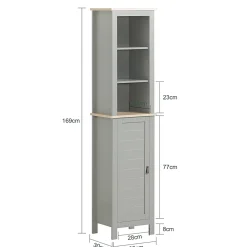 Meuble De Salle De Bains Faible Profondeur|Sobuy Meuble Colonne de Salle de Bain, Armoire Haute, BZR68-HG,