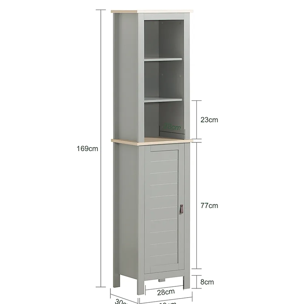 Meuble De Salle De Bains Faible Profondeur|Sobuy Meuble Colonne de Salle de Bain, Armoire Haute, BZR68-HG,