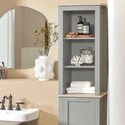 Meuble De Salle De Bains Faible Profondeur|Sobuy Meuble Colonne de Salle de Bain, Armoire Haute, BZR68-HG,
