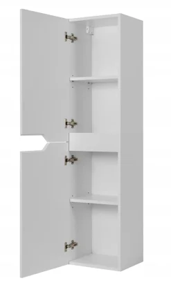 Furnidea Meuble colonne de salle de bain suspendu MODERN blanc 35 x 136 cm
