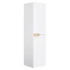 Colonne De Salle De Bains| Meuble colonne de salle de bains 2 portes l.30 x H.120 x P.30 cm, blanc mat et bois, Tolima