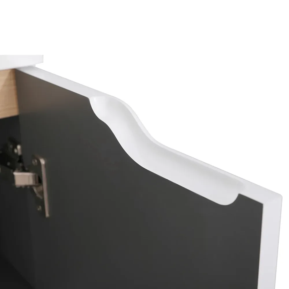 Colonne De Salle De Bains| Meuble colonne de salle de bains 2 portes l.30 x H.120 x P.30 cm, blanc mat et bois, Tolima