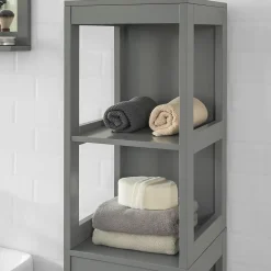 Sobuy Meuble Colonne de Salle de Bain, 4 étagères et 2 tiroirs, FRG126-SG,
