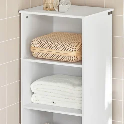 Colonne De Salle De Bains|Meuble De Salle De Bains Faible Profondeur|Sobuy Meuble Colonne de Salle de Bain Armoire Haute Meuble Rangement, BZR17-W,