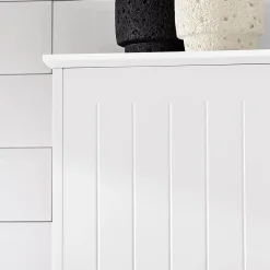 Sobuy Meuble Colonne de Salle de Bain avec 2 Portes et 1 Tiror, BZR109-W,
