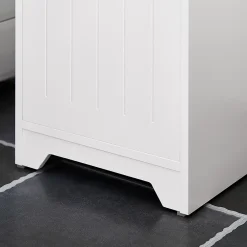 Sobuy Meuble Colonne de Salle de Bain avec 2 Portes et 1 Tiror, BZR109-W,