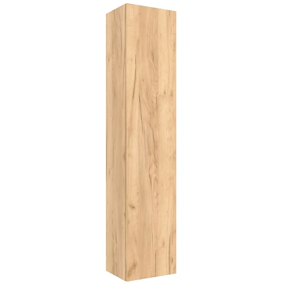 Planète Bain Meuble colonne de salle de bain H 140 cm effet chêne brut à suspendre - KARAIB