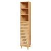 [En.Casa] Meuble colonne de salle de bain Epind bambou 180 x 33 x 30 cm naturel