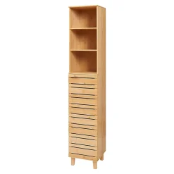 [En.Casa] Meuble colonne de salle de bain Epind bambou 180 x 33 x 30 cm naturel