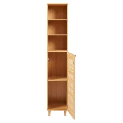 [En.Casa] Meuble colonne de salle de bain Epind bambou 180 x 33 x 30 cm naturel