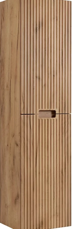 Colonne De Salle De Bains|Furnidea Meuble colonne de salle de bain suspendu VENA chêne 36 x 136 cm