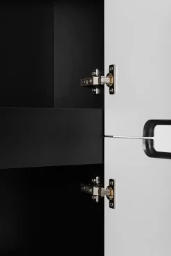 Furnidea Meuble colonne de salle de bain suspendu VENA noir 36 x 136 cm