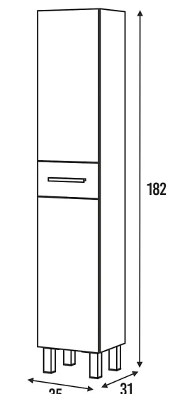 Ondee Meuble colonne de salle de bains l.35 cm effet bois Ondise