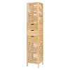 Colonne De Salle De Bains|[En.Casa] Meuble colonne de salle de bain Boksereys bambou 180 x 35 x 35 cm naturel