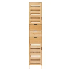 Colonne De Salle De Bains|[En.Casa] Meuble colonne de salle de bain Boksereys bambou 180 x 35 x 35 cm naturel