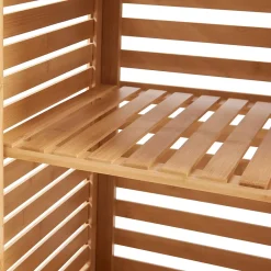 Colonne De Salle De Bains|[En.Casa] Meuble colonne de salle de bain Boksereys bambou 180 x 35 x 35 cm naturel