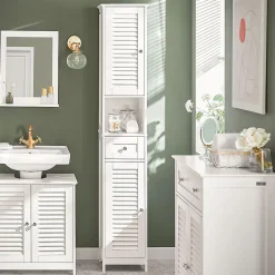 Sobuy Meuble Colonne de Salle de Bain Armoire haute, FRG236-W,