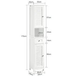 Sobuy Meuble Colonne de Salle de Bain Armoire haute, FRG236-W,