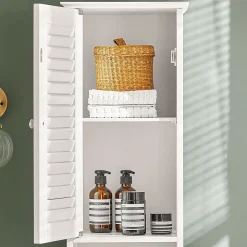 Sobuy Meuble Colonne de Salle de Bain Armoire haute, FRG236-W,