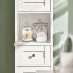 Sobuy Meuble Colonne de Salle de Bain Armoire haute, FRG236-W,